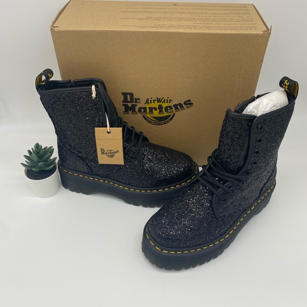 Dr.Marten JADON GLITTER  BLACK CHUNKY GLITTER - Picture 9 of 16